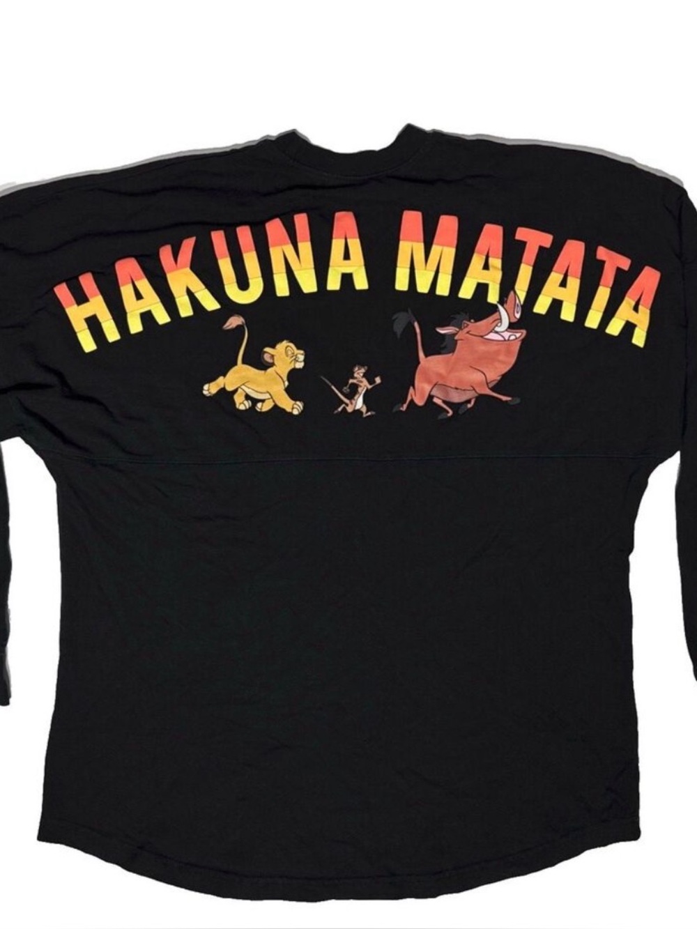 Disney Parks The Lion King Hakuna Matata Spirit Jersey Shirt Black Adult Size XS